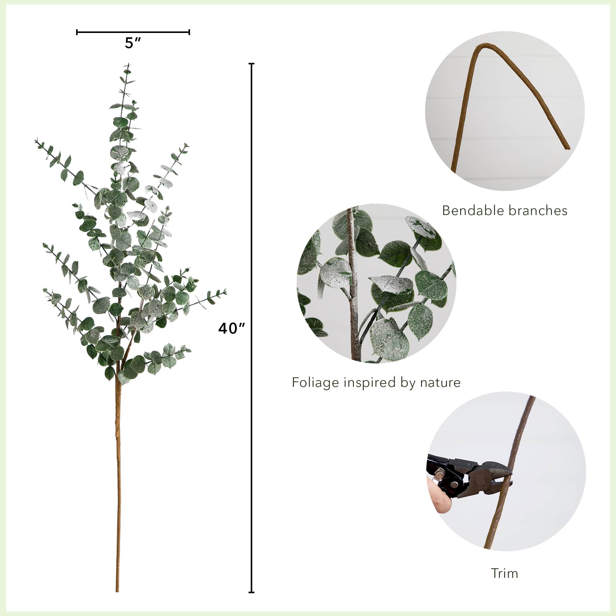 40" Green Eucalyptus Stems, 3ct.